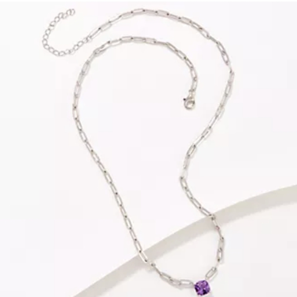 QVC Affinity Gems 🦋Blue Topaz Paperclip Necklace Sterling Silver 18" w/extender - Picture 5 of 12